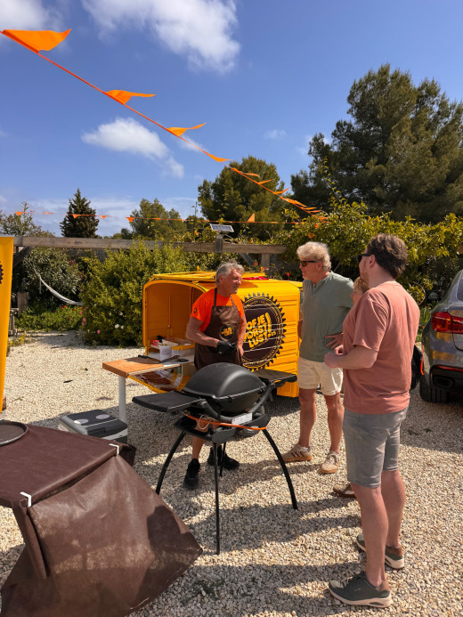 Order-now banner at an outdoor event